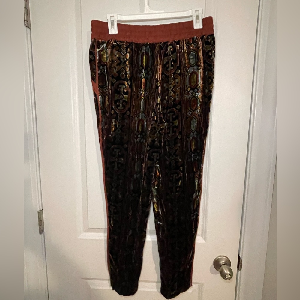 ❤️‍🔥Women’s Anthropologie Elevenses Velvet Boho Tribal Print Pants Size 6